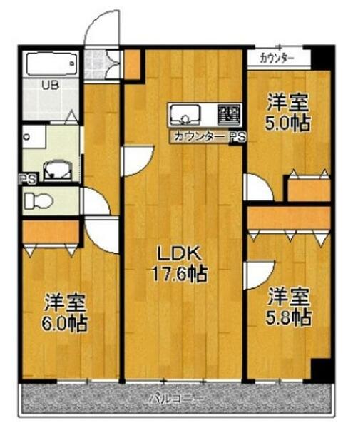 リジェール津田沼 302｜千葉県習志野市藤崎３丁目(賃貸マンション3LDK・3階・73.14㎡)の写真 その2