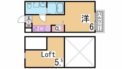 兵庫県神戸市長田区川西通４丁目（アパート）の賃貸物件の間取り