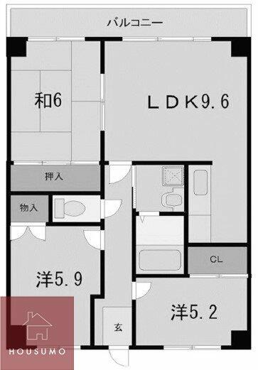 ケントマンション 603｜大阪府豊中市野田町(賃貸マンション3LDK・6階・67.54㎡)の写真 その2