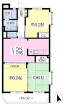 パストラルソシア 201 ｜ 埼玉県川口市戸塚南５丁目（賃貸マンション3LDK・2階・61.42㎡） その2