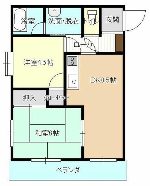 リバティープラザ袋町 301｜新潟県長岡市袋町１丁目(賃貸マンション2DK・3階・50.02㎡)の写真 その2