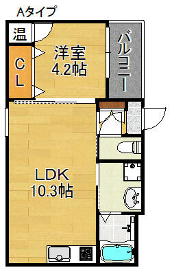 Ｆメゾン住吉｜大阪府大阪市住吉区住吉１丁目(賃貸アパート1LDK・3階・33.67㎡)の写真 その2