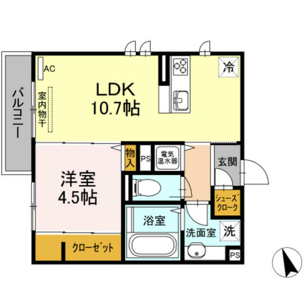 パラカント｜神奈川県川崎市中原区井田１丁目(賃貸アパート1LDK・3階・41.17㎡)の写真 その2