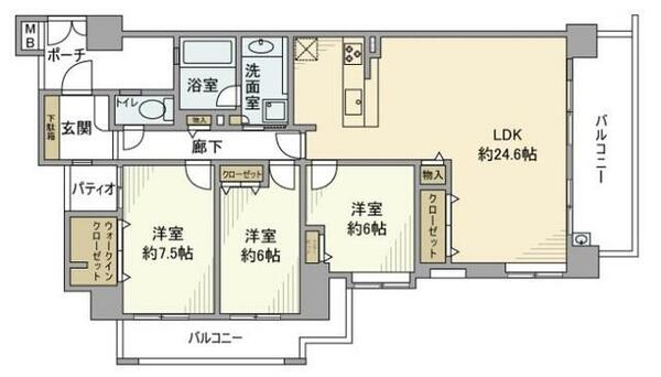 マックスタワー｜千葉県千葉市中央区新宿２丁目(賃貸マンション3LDK・3階・100.76㎡)の写真 その2