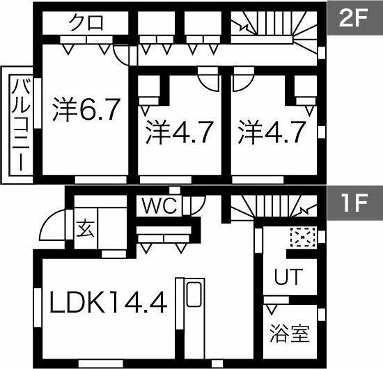 フォルツァ小野 A｜岐阜県岐阜市小野２丁目(賃貸一戸建3LDK・--・80.32㎡)の写真 その2