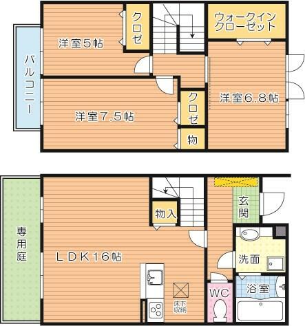 フローラ本城　Ｃ棟｜福岡県北九州市八幡西区大字本城(賃貸アパート3LDK・1階・88.95㎡)の写真 その2