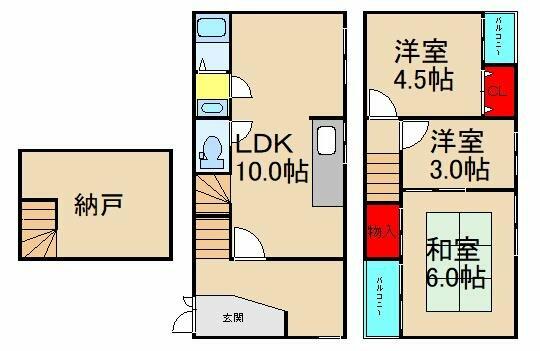 大阪府堺市北区南長尾町５丁(賃貸一戸建3LDK・--・65.44㎡)の写真 その2