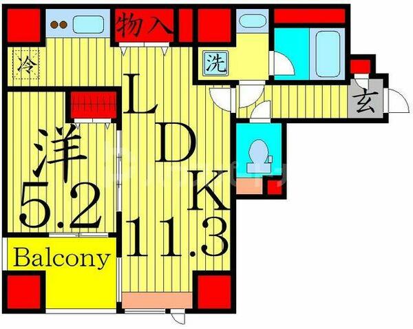 プレール・ドゥーク両国ＩＩＩ 203｜東京都墨田区緑３丁目(賃貸マンション1LDK・2階・40.98㎡)の写真 その2