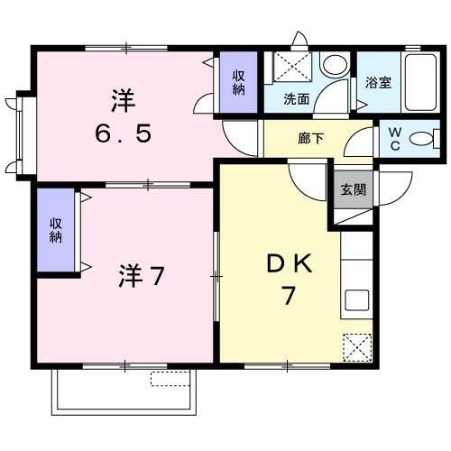ハイツロワールＡ 202｜福島県いわき市平北白土字穂積(賃貸アパート2DK・2階・43.80㎡)の写真 その2