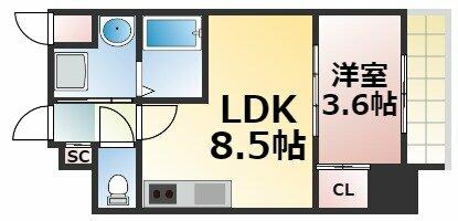 大阪府大阪市東成区中道４丁目(賃貸マンション1LDK・2階・30.98㎡)の写真 その2