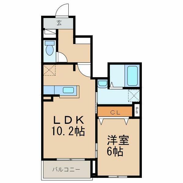 和歌山県和歌山市有本(賃貸アパート1LDK・1階・41.24㎡)の写真 その2