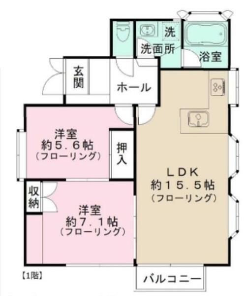 吉祥寺東町２丁目住宅｜東京都武蔵野市吉祥寺東町２丁目(賃貸アパート2LDK・1階・70.09㎡)の写真 その2