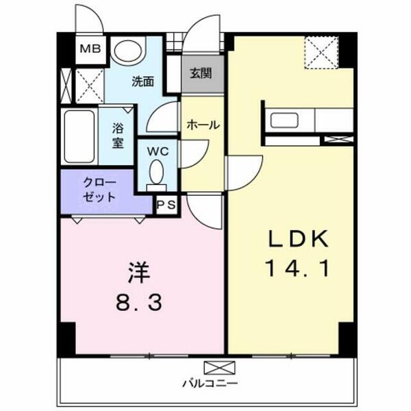 グランデ　フィオーレ｜大阪府八尾市高砂町５丁目(賃貸マンション1LDK・4階・52.48㎡)の写真 その2