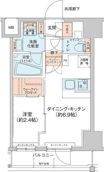 アジールコート新高円寺 206｜東京都杉並区梅里２丁目(賃貸マンション1DK・2階・25.60㎡)の写真 その2