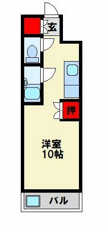 ＰＬＥＡＳＴ千代ヶ崎 202｜福岡県北九州市八幡西区千代ケ崎３丁目(賃貸マンション1R・2階・27.00㎡)の写真 その2