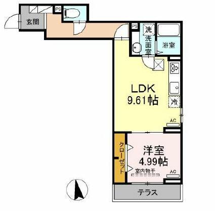 東京都新宿区下落合４丁目(賃貸アパート1LDK・1階・39.12㎡)の写真 その2