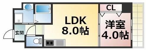 グランパシフィック中川｜大阪府大阪市生野区中川４丁目(賃貸マンション1LDK・4階・30.01㎡)の写真 その2