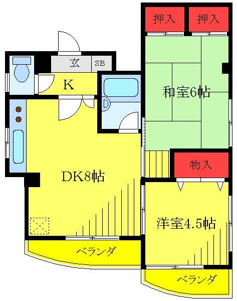 メゾンツカモト｜東京都北区栄町(賃貸マンション2DK・2階・30.00㎡)の写真 その2