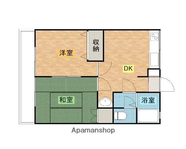 栃木県矢板市片岡(賃貸アパート2DK・2階・39.75㎡)の写真 その2