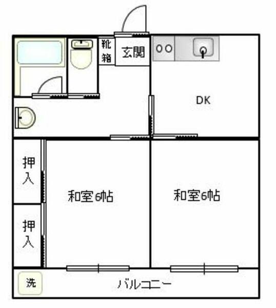 権藤アパート 102｜福岡県福岡市南区三宅２丁目(賃貸アパート2DK・1階・40.00㎡)の写真 その2