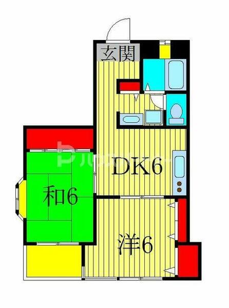 浅商マンション 201｜千葉県柏市豊住１丁目(賃貸マンション2DK・2階・45.76㎡)の写真 その2