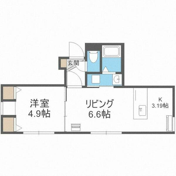 北海道石狩市花川南三条３丁目(賃貸マンション1LDK・4階・31.86㎡)の写真 その2