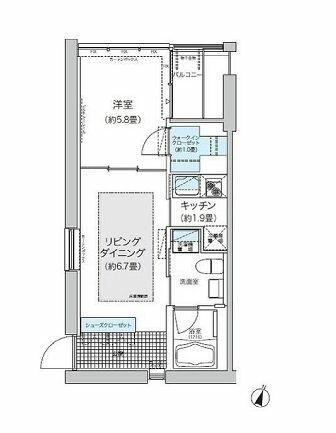 東京都世田谷区砧２丁目(賃貸マンション1LDK・3階・36.83㎡)の写真 その2