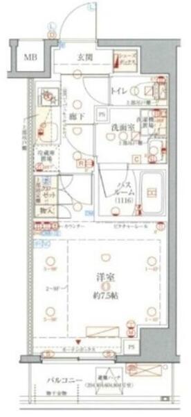 クレヴィスタ浮間舟渡｜東京都板橋区舟渡３丁目(賃貸マンション1K・2階・25.50㎡)の写真 その2