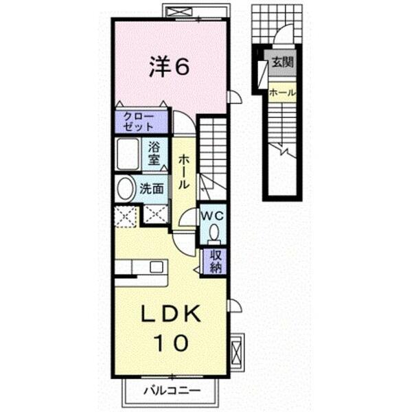 ブルーシエル浜の宮　Ⅱ｜和歌山県和歌山市毛見(賃貸アパート1LDK・2階・42.37㎡)の写真 その2