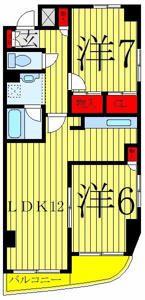 埼玉県川口市並木３丁目(賃貸マンション2LDK・4階・57.23㎡)の写真 その2