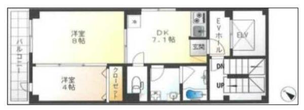 神楽坂北町ビル 401｜東京都新宿区北町(賃貸マンション2DK・4階・44.65㎡)の写真 その2