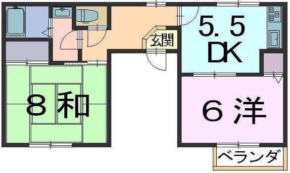 エスポワール東福山 201｜広島県福山市東手城町３丁目(賃貸アパート2DK・2階・49.69㎡)の写真 その2