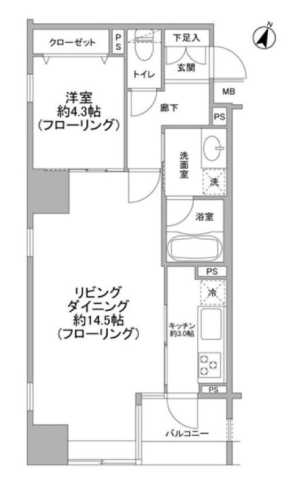 東京都千代田区二番町(賃貸マンション1LDK・9階・50.32㎡)の写真 その2