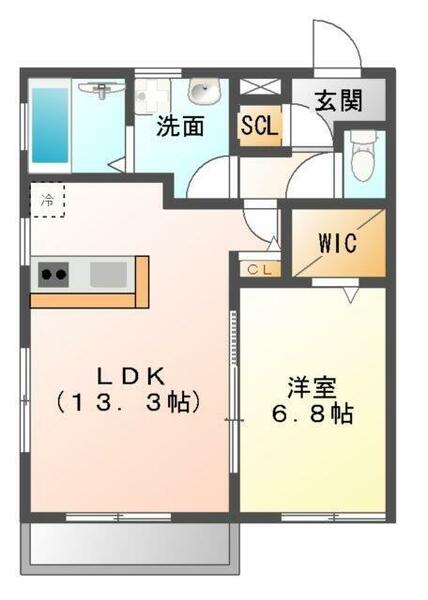 リーブル　スティル　Ａ棟｜愛知県岡崎市牧御堂町字郷中(賃貸アパート1LDK・2階・49.28㎡)の写真 その2