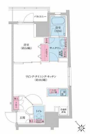 レジディア荻窪Ⅲ 504｜東京都杉並区上荻１丁目(賃貸マンション1LDK・5階・38.45㎡)の写真 その2