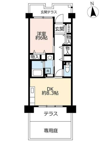 ＵＲ奈良学園前・鶴舞 0010114｜奈良県奈良市鶴舞西町(賃貸マンション1DK・1階・43.19㎡)の写真 その2