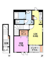 メリーコート 205 ｜ 新潟県新潟市中央区米山６丁目（賃貸アパート1LDK・2階・42.34㎡） その2