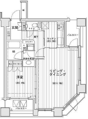 ドゥーエ銀座イーストⅡ 1002｜東京都中央区入船３丁目(賃貸マンション1LDK・10階・53.10㎡)の写真 その2