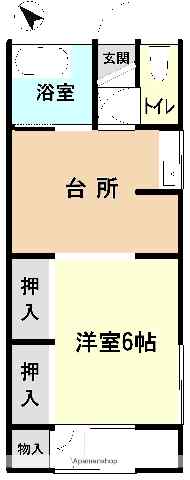 パレス安竜 201｜福島県いわき市江名字安竜(賃貸アパート1DK・2階・33.05㎡)の写真 その2