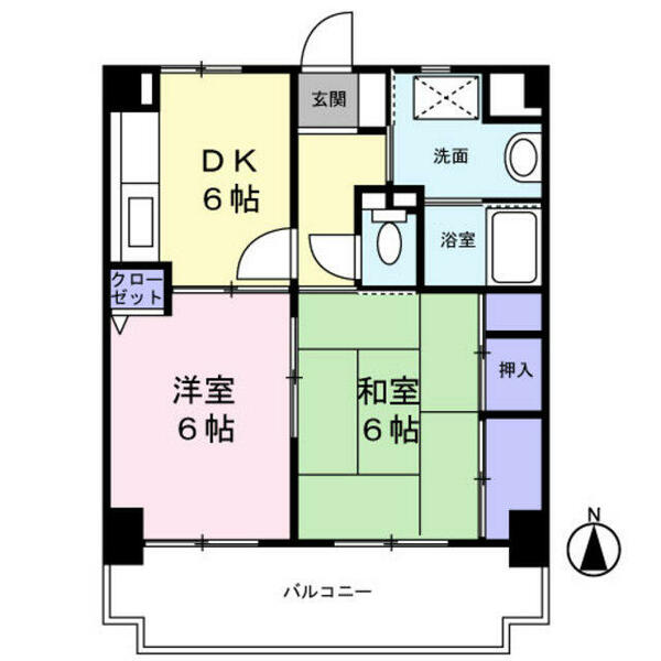 神奈川県横浜市青葉区あざみ野南２丁目(賃貸マンション2DK・3階・41.02㎡)の写真 その2