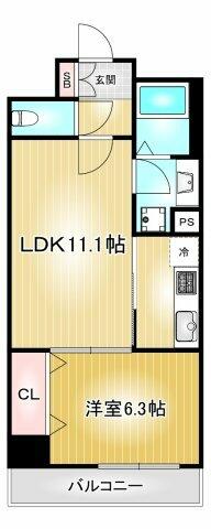 カスタリア新栄Ⅱ｜愛知県名古屋市中区新栄１丁目(賃貸マンション1LDK・7階・43.03㎡)の写真 その2