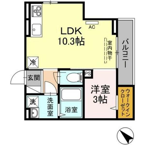 ストラスブール 301｜新潟県新潟市中央区川端町４丁目(賃貸アパート1LDK・3階・32.42㎡)の写真 その2