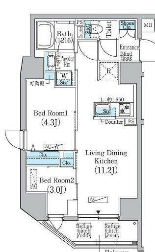 プライムブリス蔵前 803｜東京都台東区蔵前３丁目(賃貸マンション2LDK・8階・40.74㎡)の写真 その2