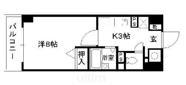 アルデールＢ｜京都府京都市伏見区竹田段川原町(賃貸マンション1K・3階・25.80㎡)の写真 その2