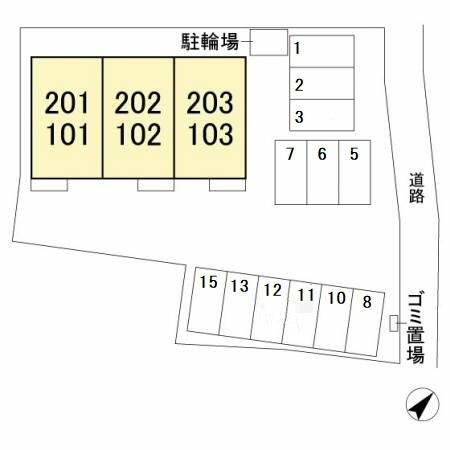 サンピエール 201｜茨城県ひたちなか市大字市毛(賃貸アパート2LDK・2階・58.29㎡)の写真 その3