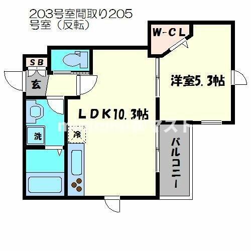 メゾンベールＫ 205｜大阪府大阪市都島区東野田町４丁目(賃貸マンション1LDK・2階・39.35㎡)の写真 その2