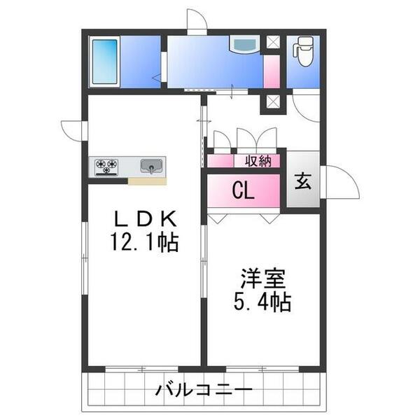 和歌山県和歌山市金龍寺丁(賃貸マンション1LDK・1階・45.18㎡)の写真 その2