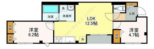 Ｇｌａｎｚ　Ａｏｙａｍａ 0302｜神奈川県横浜市港北区綱島東３丁目(賃貸マンション2LDK・3階・54.09㎡)の写真 その2