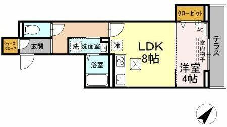 ピュアハイム大倉山 102｜神奈川県横浜市港北区大倉山４丁目(賃貸アパート1LDK・1階・34.31㎡)の写真 その2