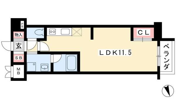 グラヴィス鶴舞 0403｜愛知県名古屋市中区千代田５丁目(賃貸マンション1R・4階・31.02㎡)の写真 その2